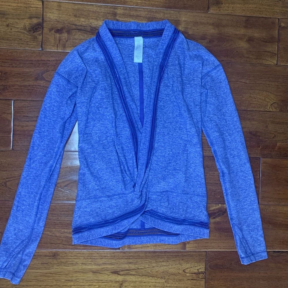 Ivivva Lululemon Twist Front Top 10 Own the Move Purple Shrug Long Sleeve Thumb